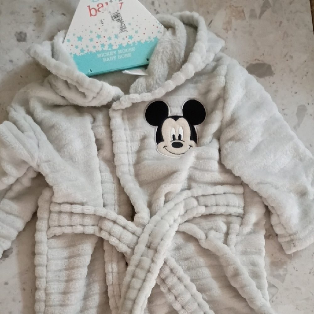 Disney Gray Mickey Mouse Baby Robe